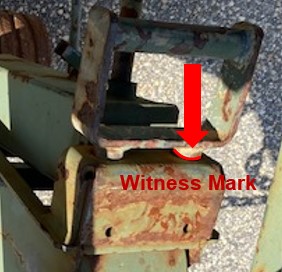 Draw witness mark on locking pins
